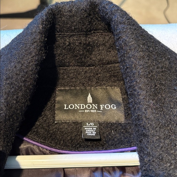 LONDON FOG Wool Blend Charcoal Zip Up Coat - Picture 8 of 10